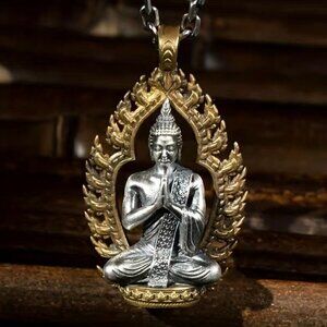 Praying Meditating Buddha Necklace / Pendant #1108